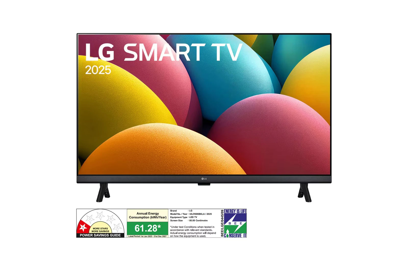 LG 32LR686B6LA 80cm (32) Smart HD TV, α5 AI Processor 4K Gen6, 2025