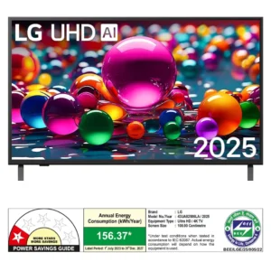 LG 43UA82506LA 108 cm (43) 4K UHD AI Smart TV with α7 AI Processor Gen8, 2025