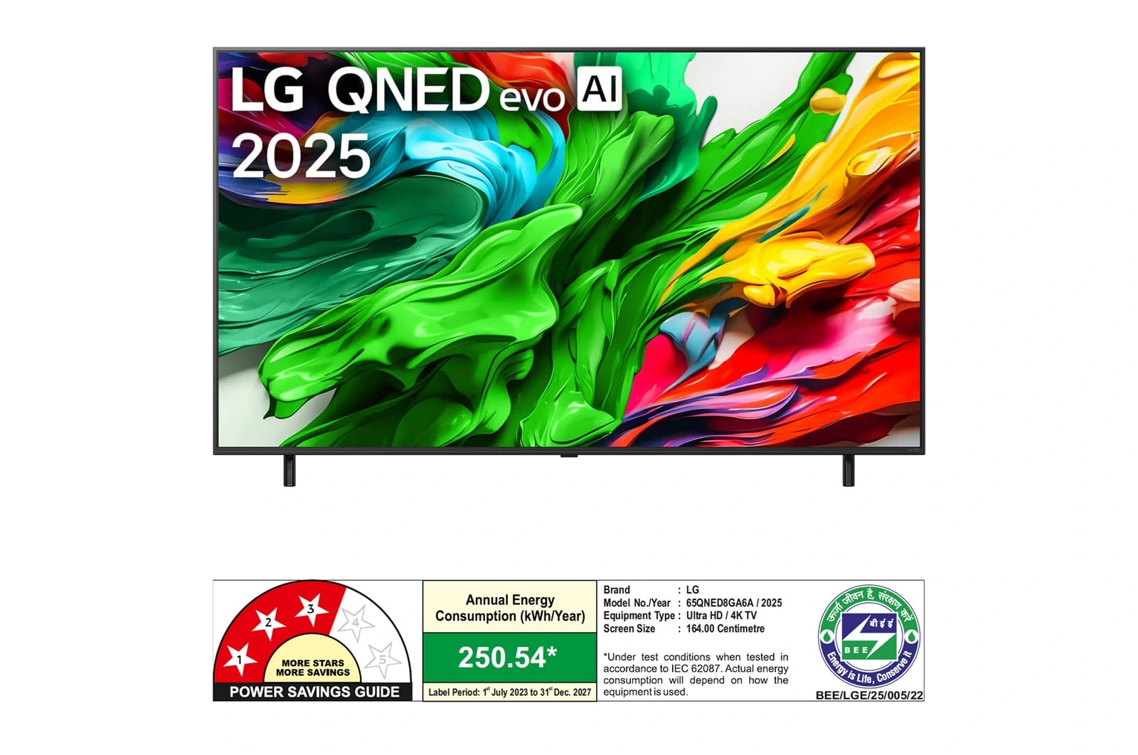 LG 65QNED8GA6A 164cm (65) QNED MiniLED TV, α8 AI Processor 4K Gen2, 2025